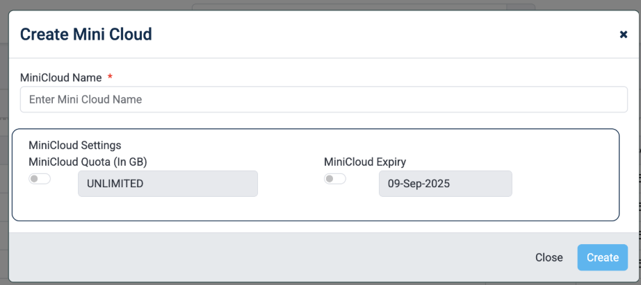 Create MIniCloud - MFT