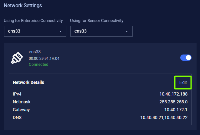 Click on the **Edit** button to access the configuration options.