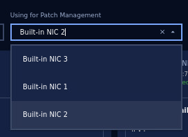Select NIC using for Patch Management