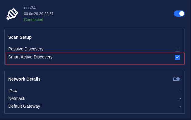 Select NIC for Active Discovery