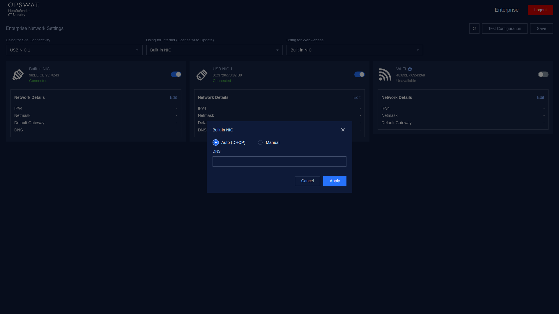 Config Auto(DHCP) for NIC