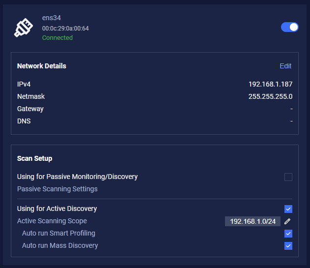 Select NIC for Active Discovery