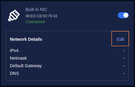 Cick on the “**Edit**” button to access the configuration options.