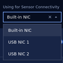 Select NIC using for Sensor Connectivity