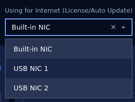 Select NIC using for Internet (License/Auto-Update)