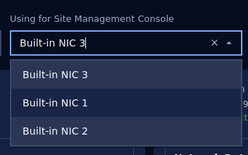 Select NIC using for Management Console