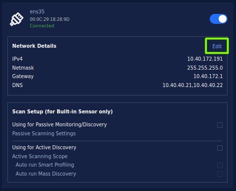 Click on the **Edit** button to access the configuration options