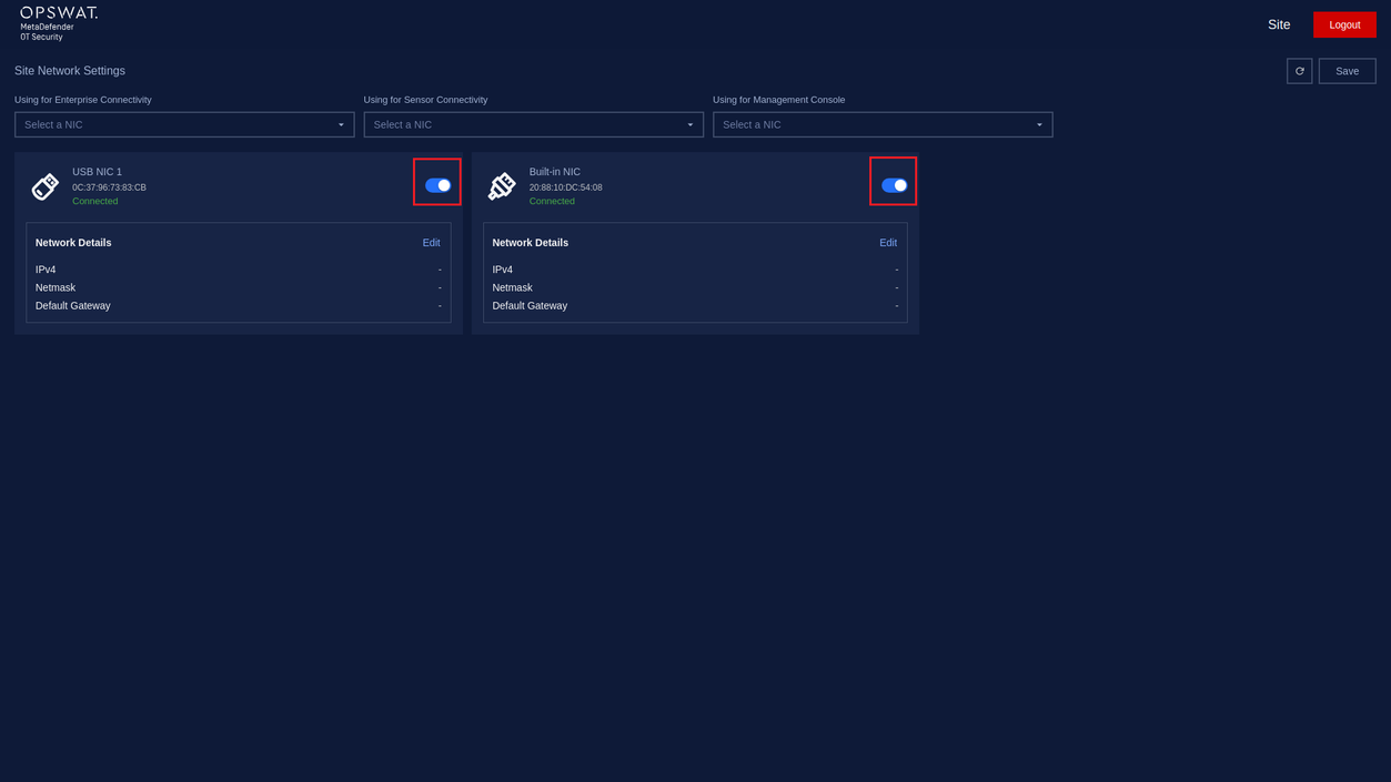 Enable/Disable Network Interface