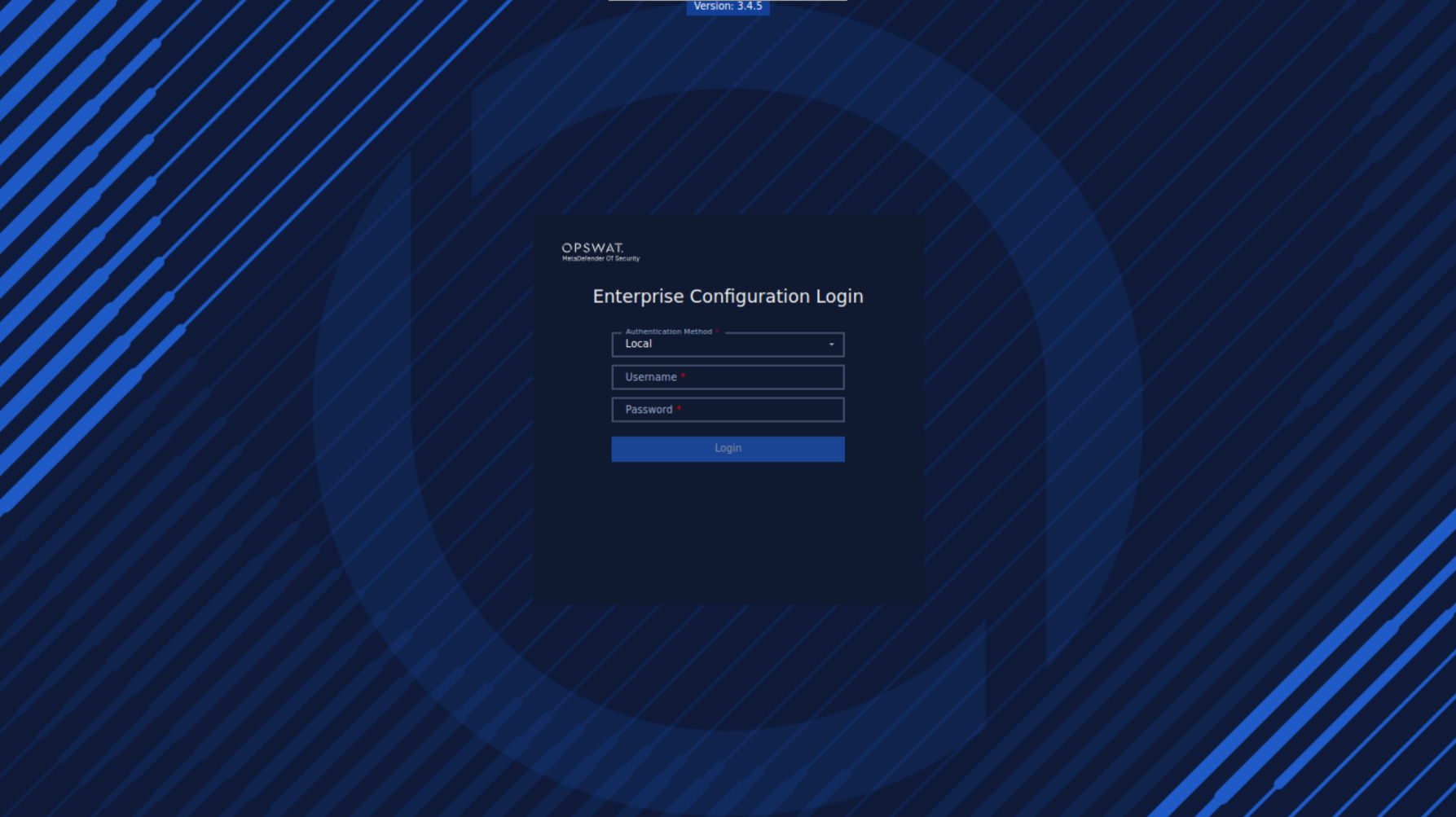 Login with the default credentials