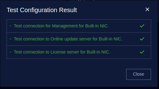 Test Configuration Result