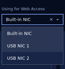 Select NIC using for Web Access