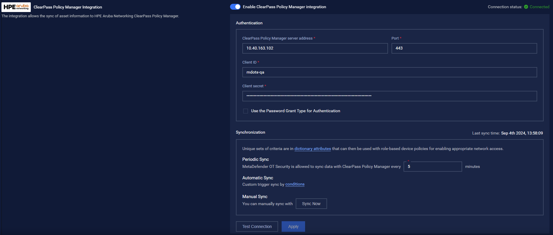 Overview of ClearPass Policy Manager Integration configuration: