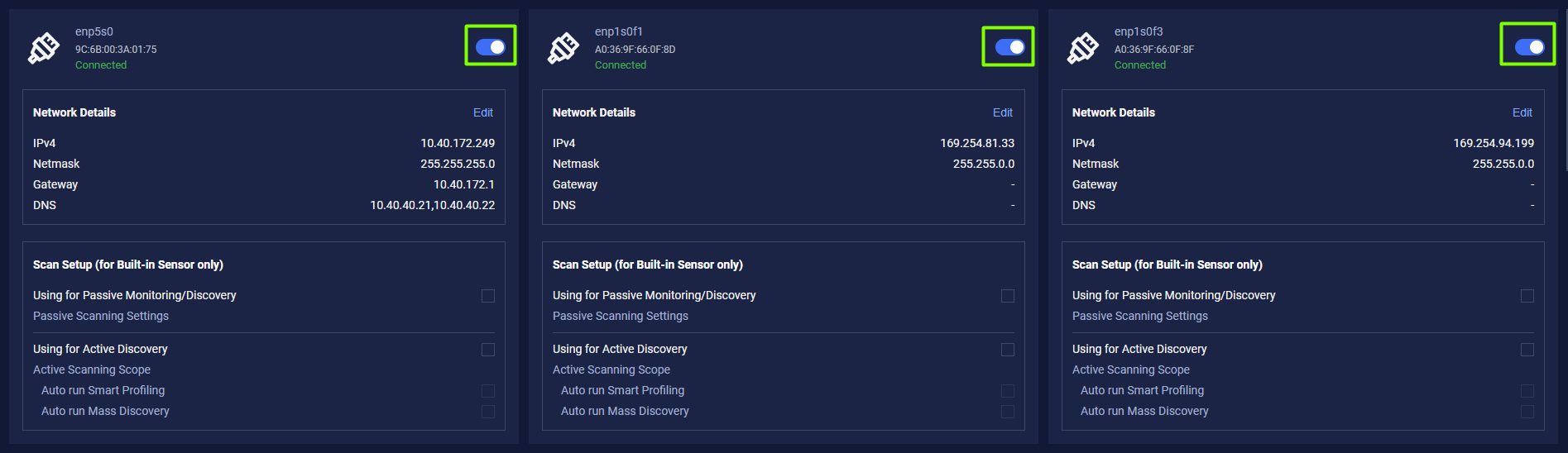 Enable/Disable Network Interface