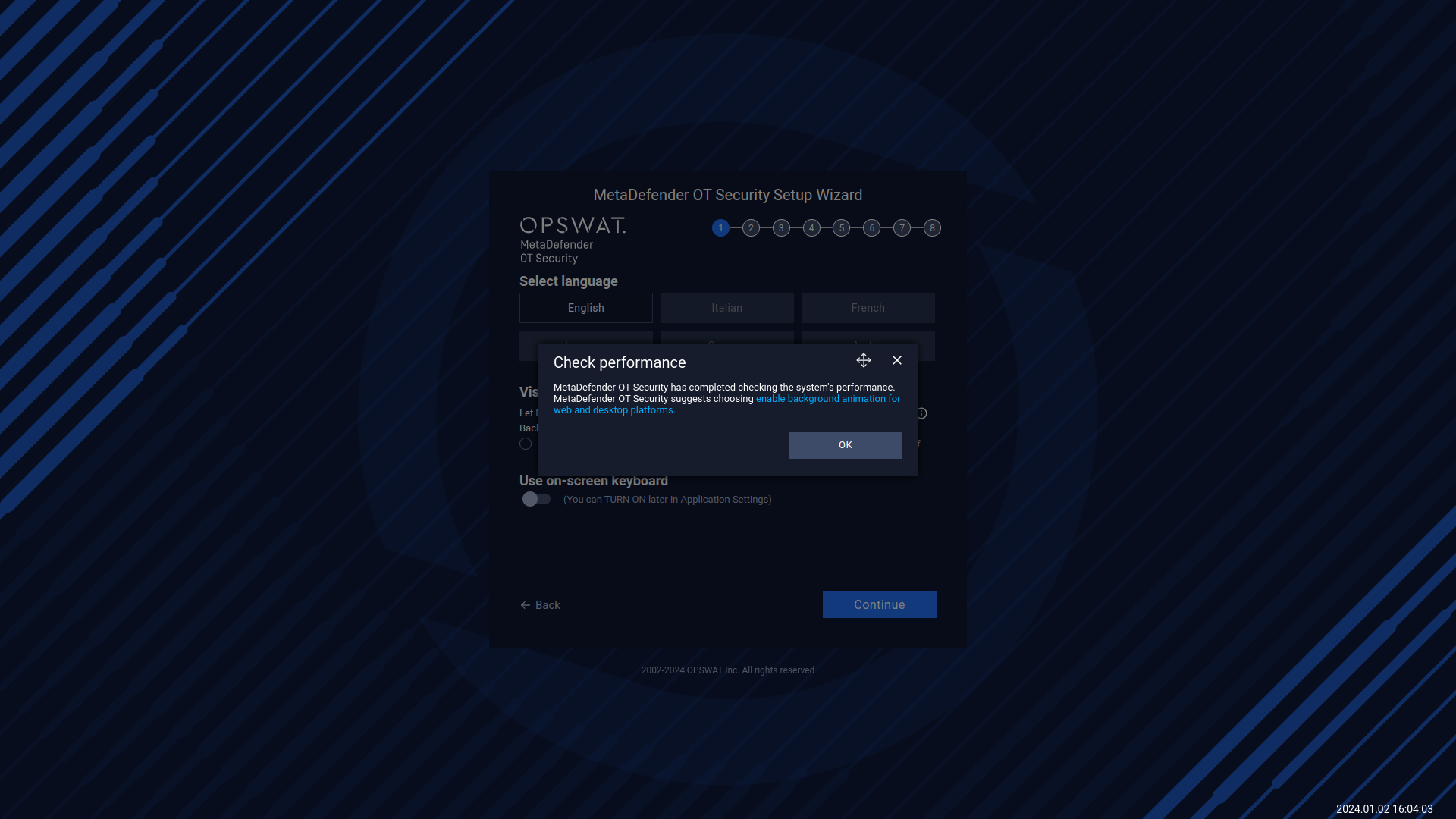 After the check is completed, MetaDefender OT Security suggests choosing the option. You can follow the recommendation or adjust it.