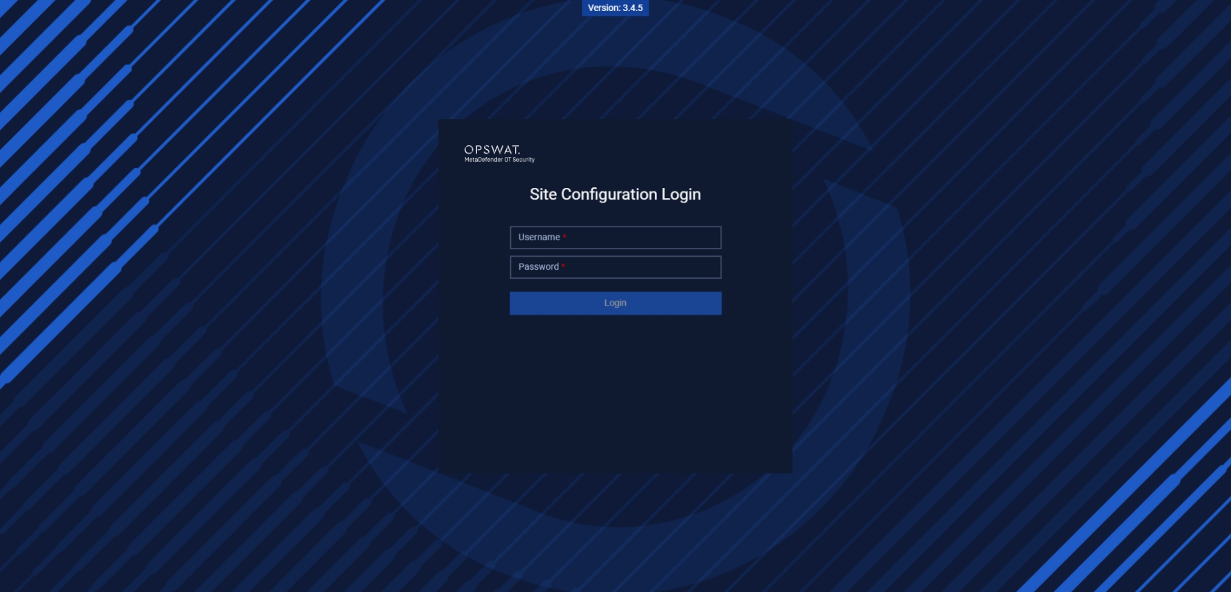 Log in with the default credentials