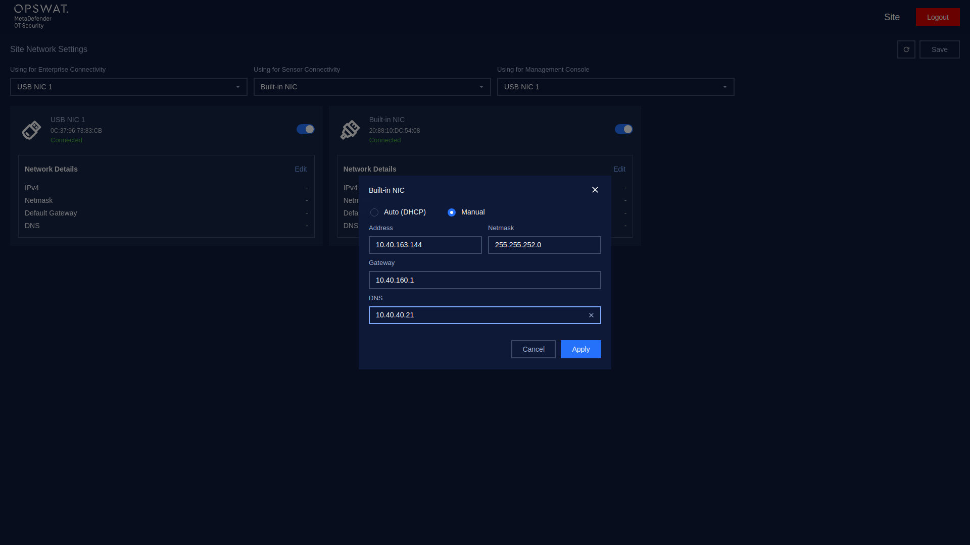 Config Manual for NIC