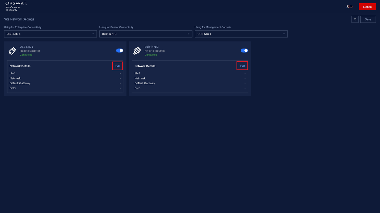 Click on the “**Edit**” button to access the configuration options.