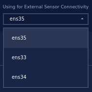 Select NIC for Sensor Connectivity