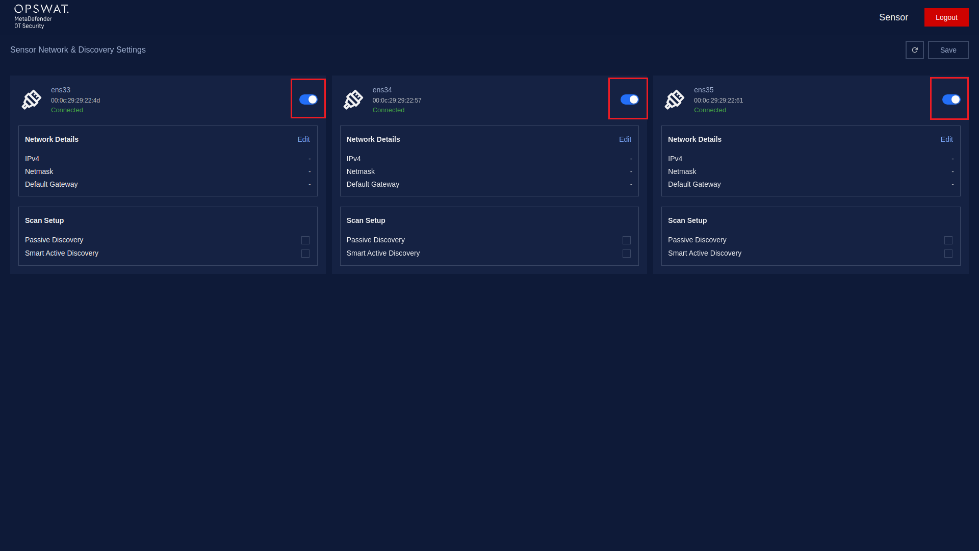 Enable/Disable Network Interface