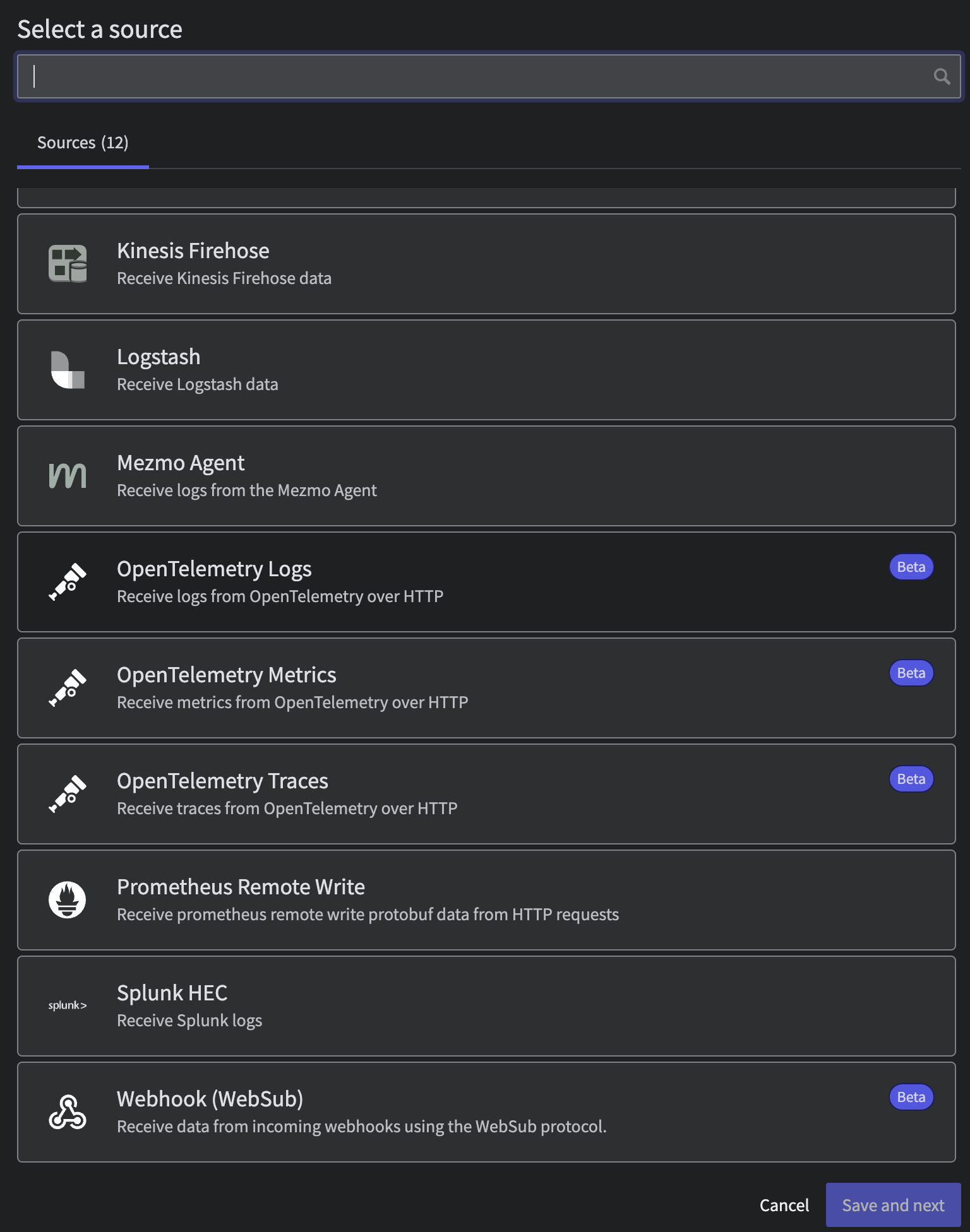 OpenTelemetry Log Source