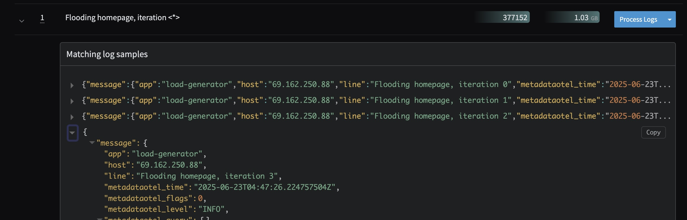 Homepage Flood Log Profile
