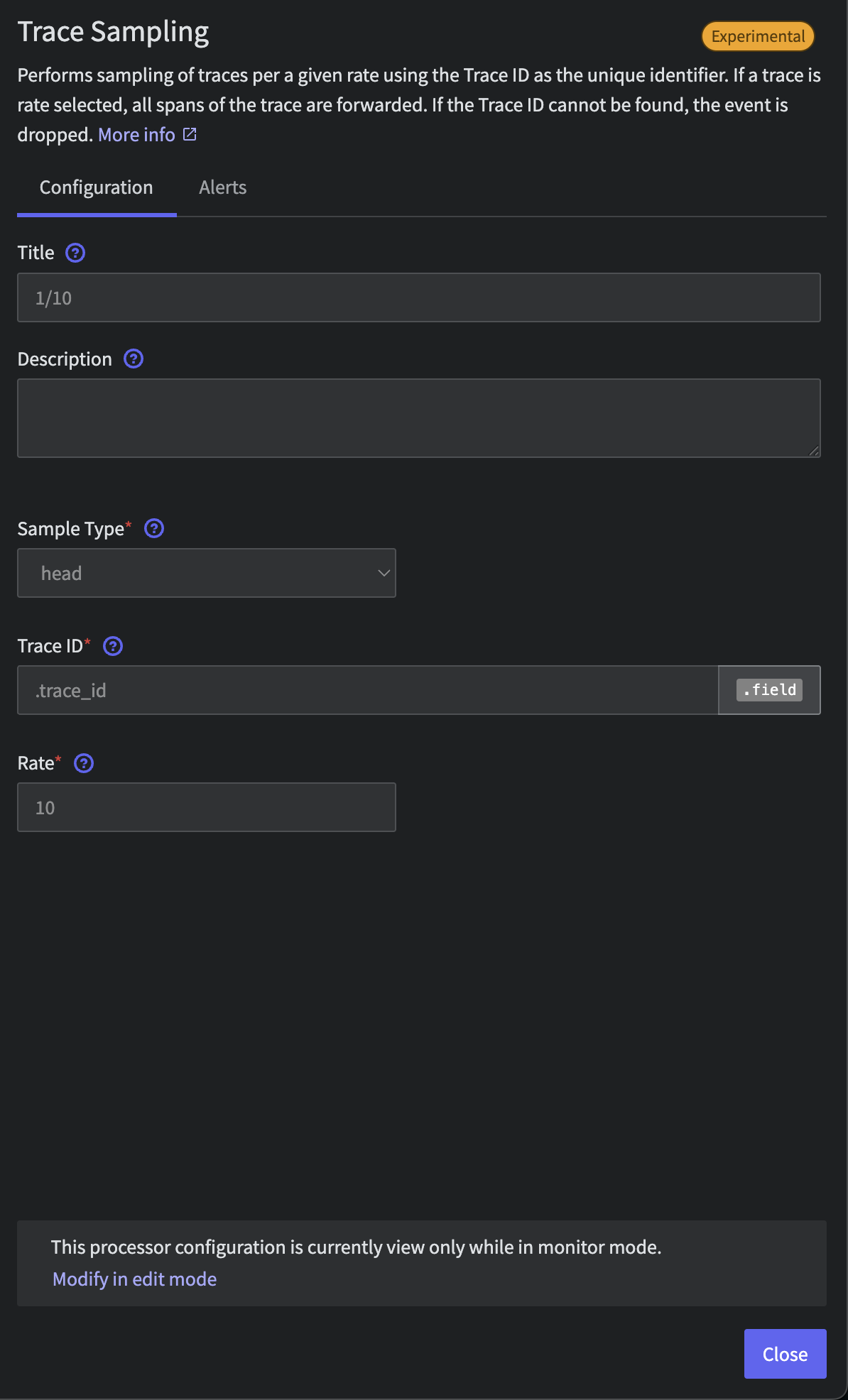 Trace Sample Config