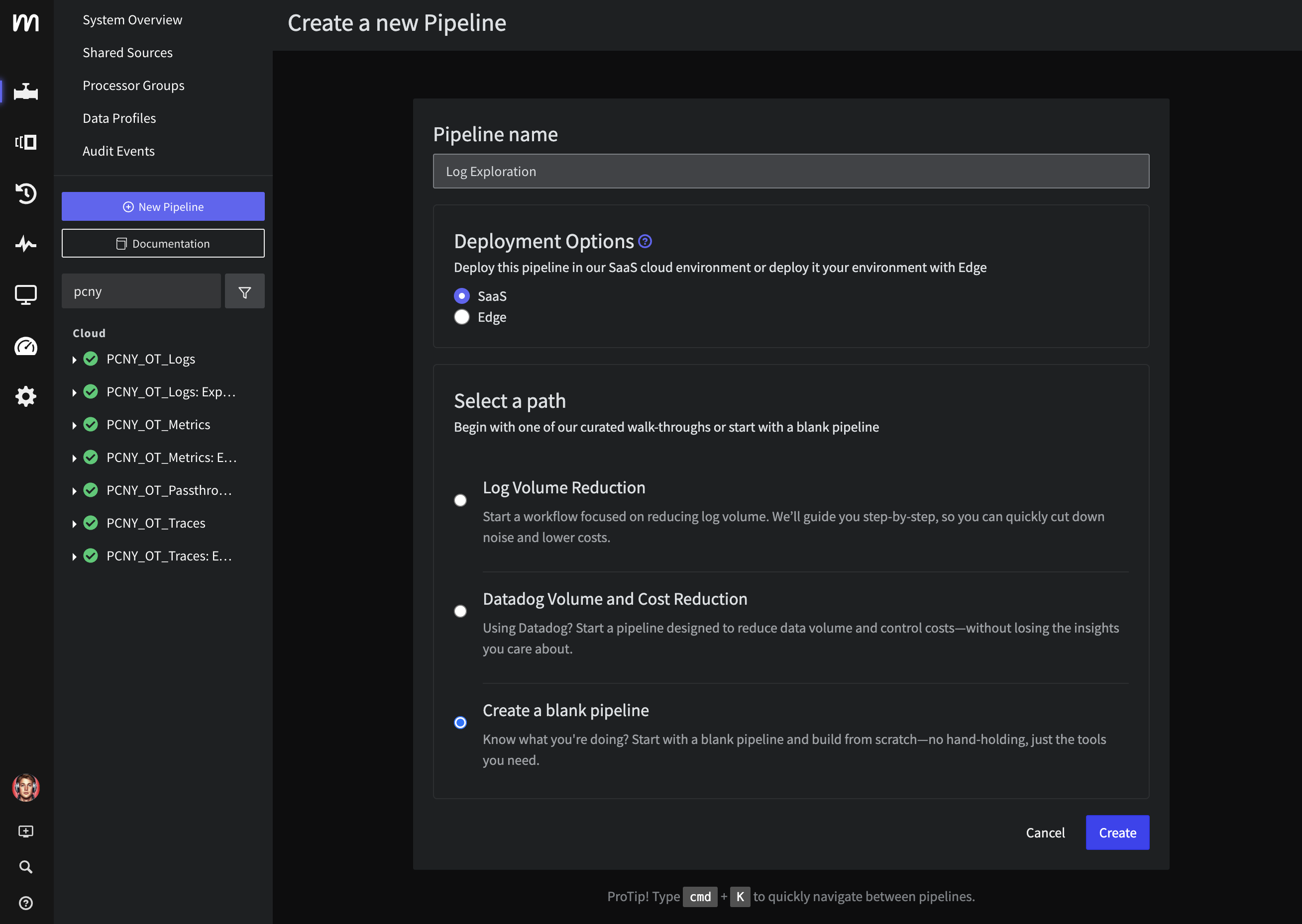 Create Pipeline
