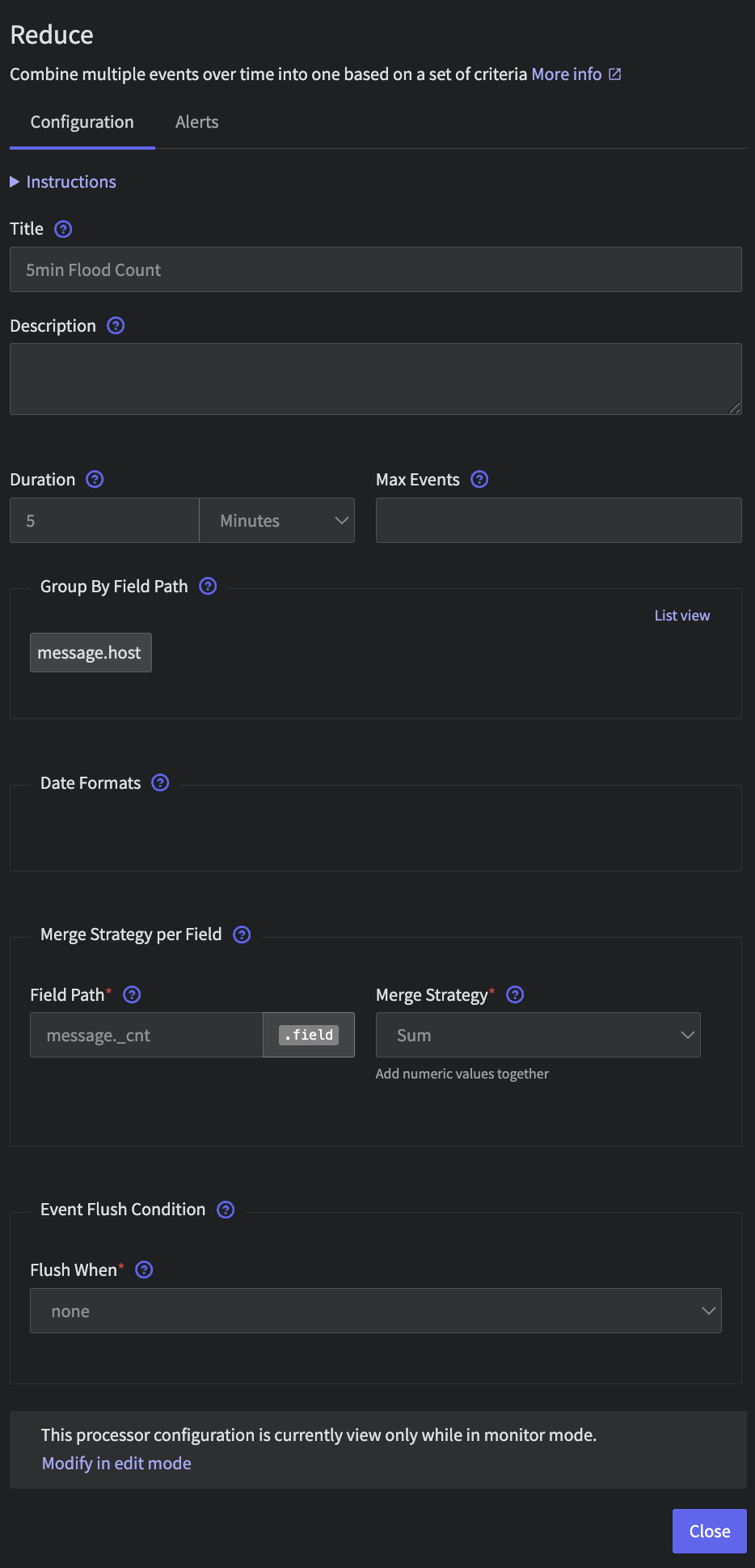 Template Reduce Config