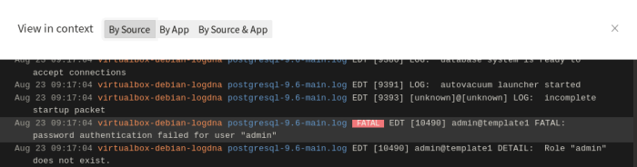 View log lines in context to see lines surrounding the log line