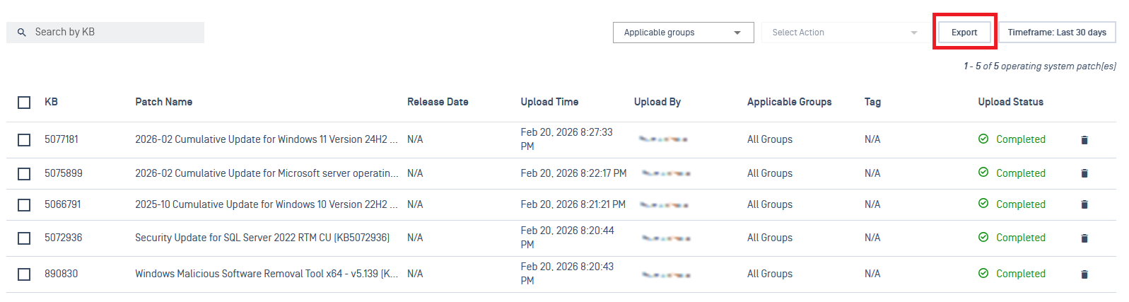 compliance report export