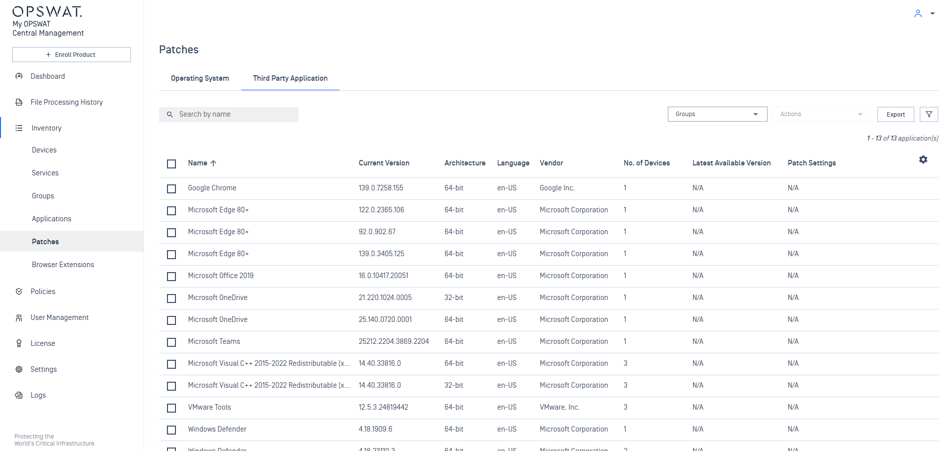 Third Party Application Patches
