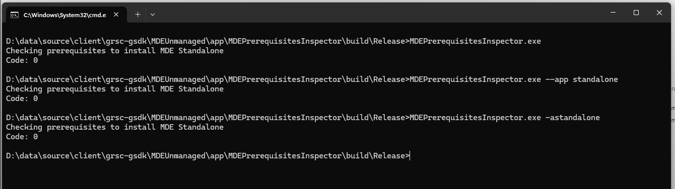 Sample to check if machine can install MDE validation
