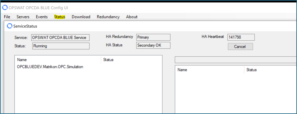 Flanker Redundancy Status (Secondary OK)