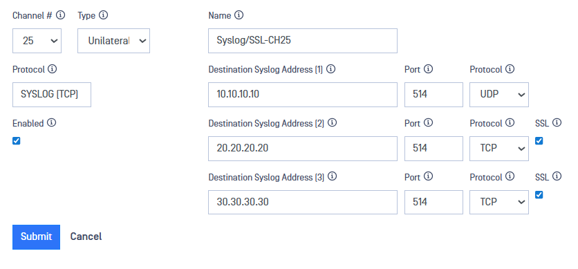 Syslog Over SSL/TLS RED Configuration