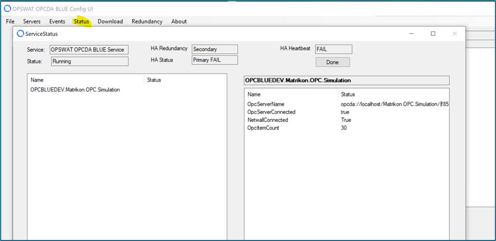 Secondary Flanker Redundance Status (Primary Fail)