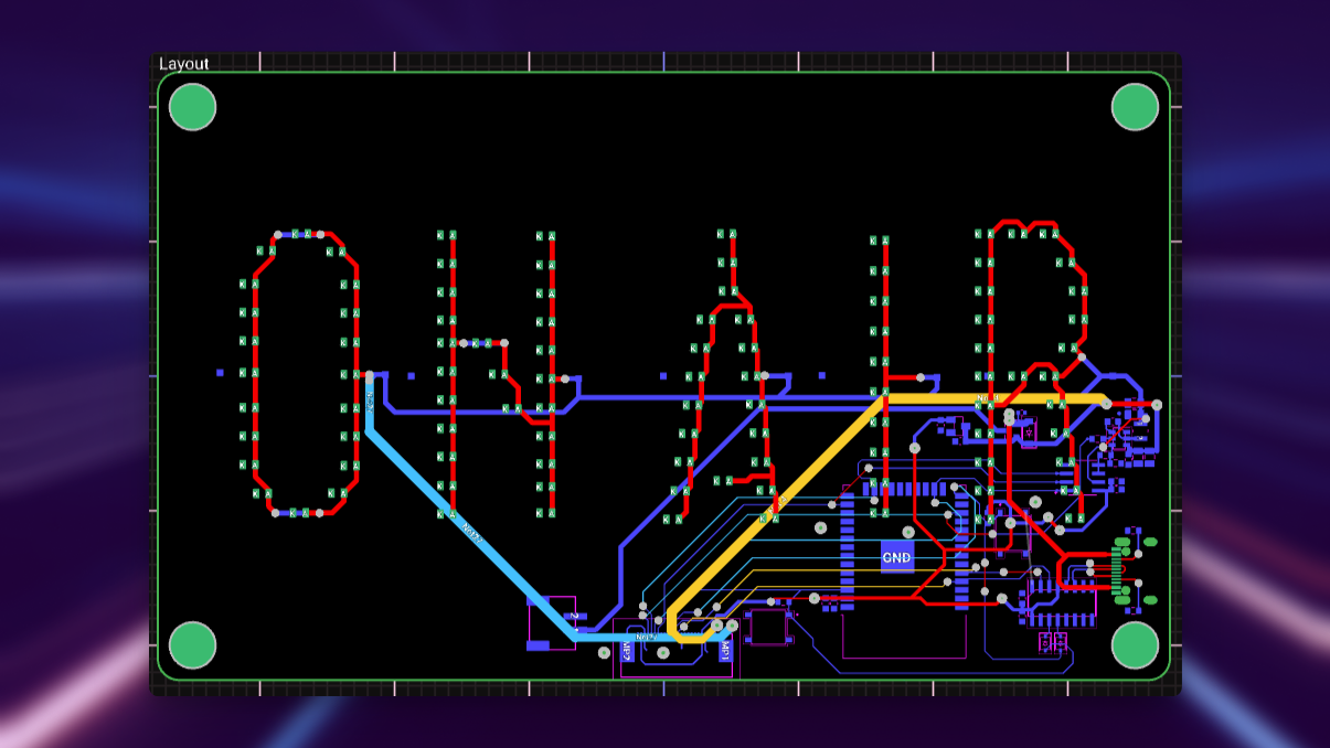 Final board after wiring - top view
