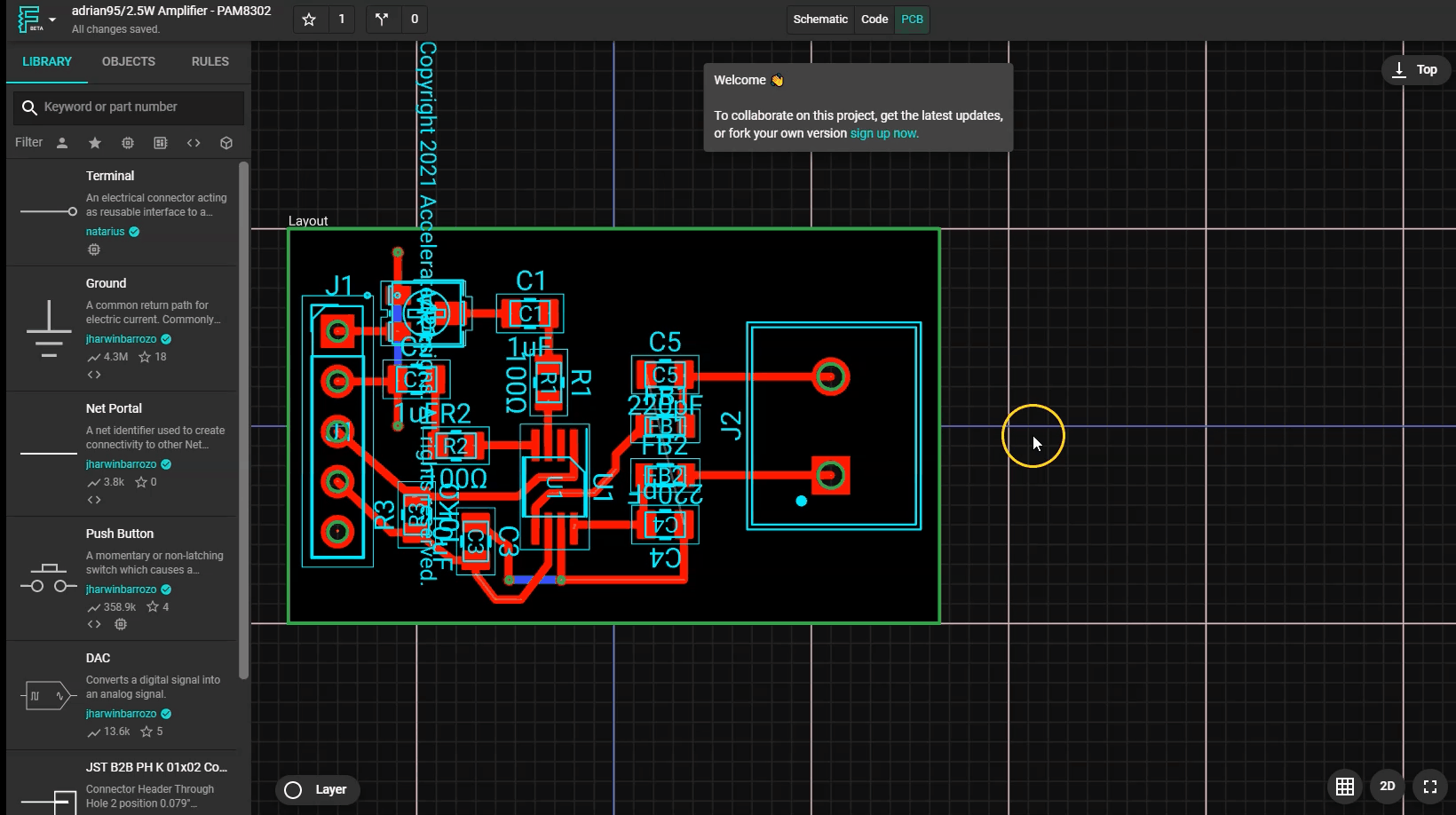 _Drag a_ module _into your schematic and connect it to other components._