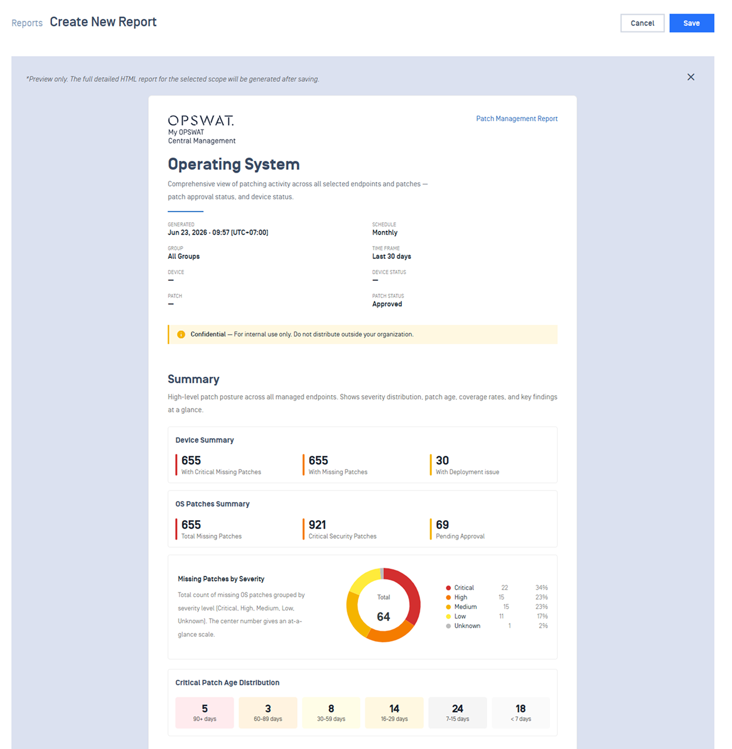 Select **Preview** to see a sample report