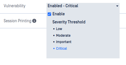 Vulnerability settings