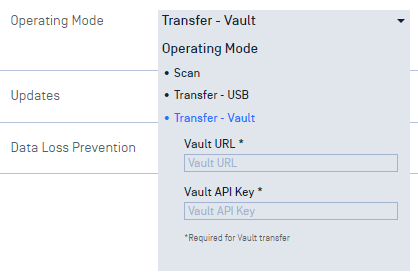 Required for Vault transfer