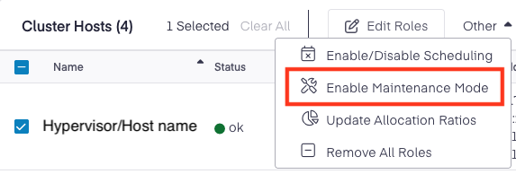 Enable Maintenance Mode