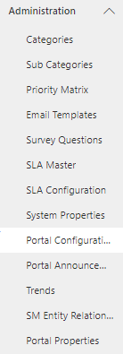 Portal Configuration Section