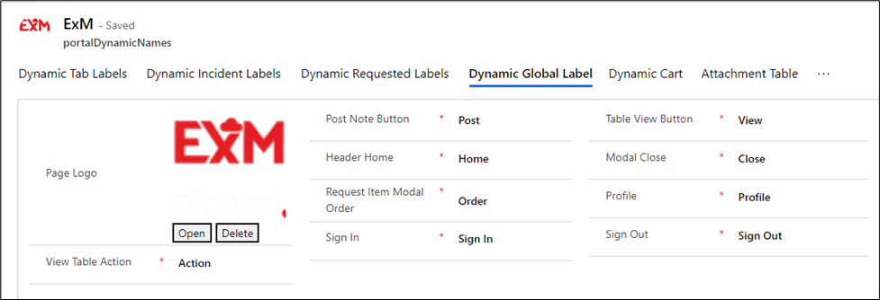 Dynamic Global Label Tab