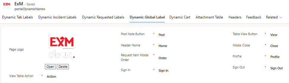 Dynamic Global Label Tab