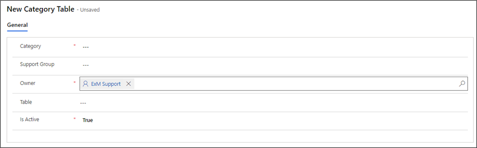 **Category Form**