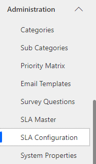 SLA Configuration Section