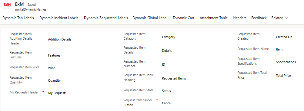 Dynamic Requested Labels