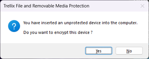 Notification for **Allow Encryption**