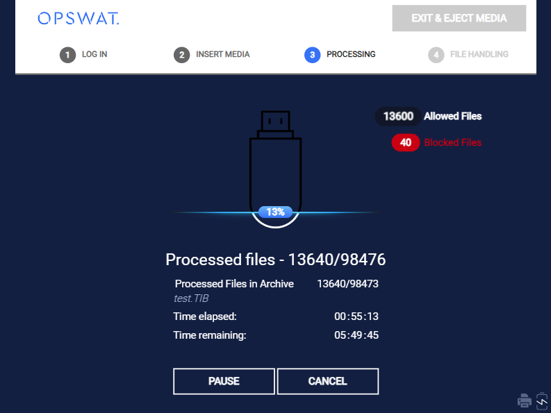 Image: Kiosk is scanning test.TIB file
