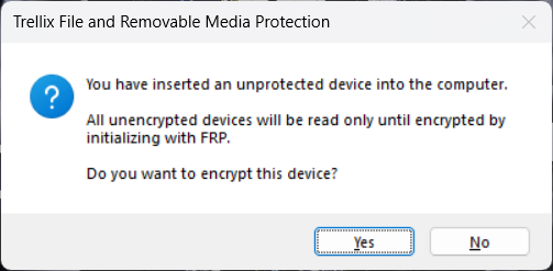 Notification for **Enforce Encryption**